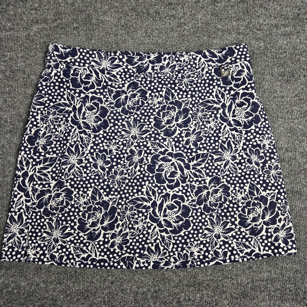 Rafaella Golf Skort Womens Small Blue Floral Stretch Skirt Pickleball Activewear